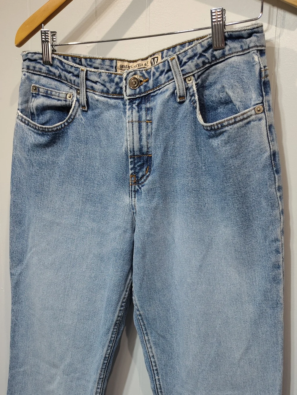 Vintage Maurices 100% Cotton Distressed Bootcut Jeans 11/12 Long LNG 11 12
